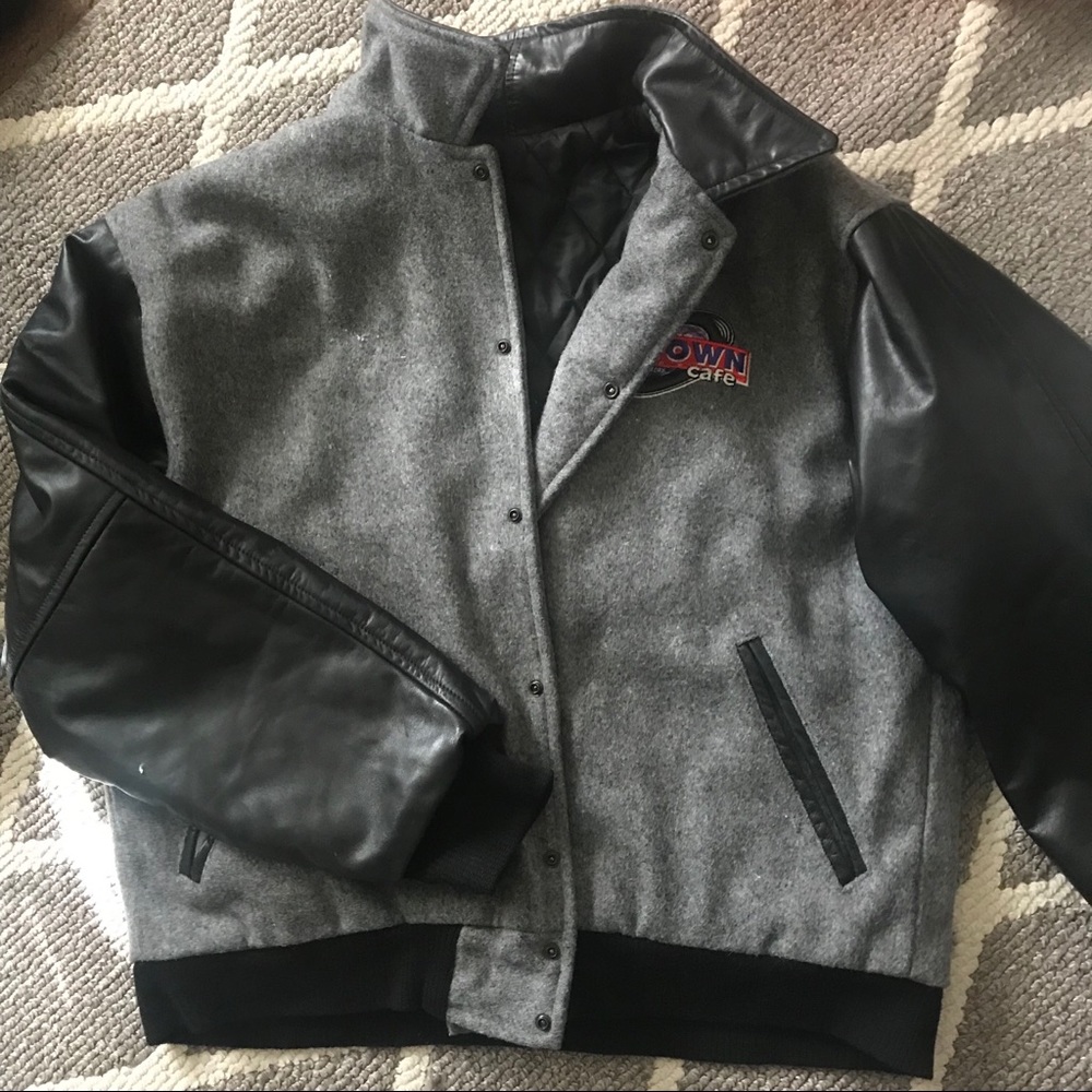 vtg Motown Cafe Leather Varsity